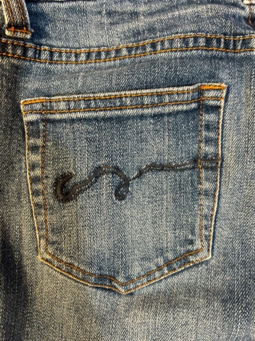 American Rag Cie Skinny Y2K Vtg Embroidered Blue Denim Stretch Jeans Sz. 1S - Picture 5 of 6